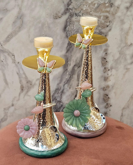 Designer Candels with stand ( Brass Metal)